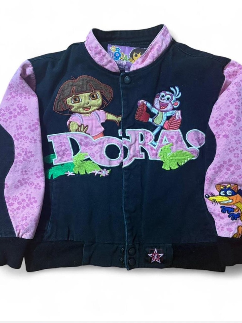 Nickelodeon Black & Pink Dora the Explorer Jean Jacket